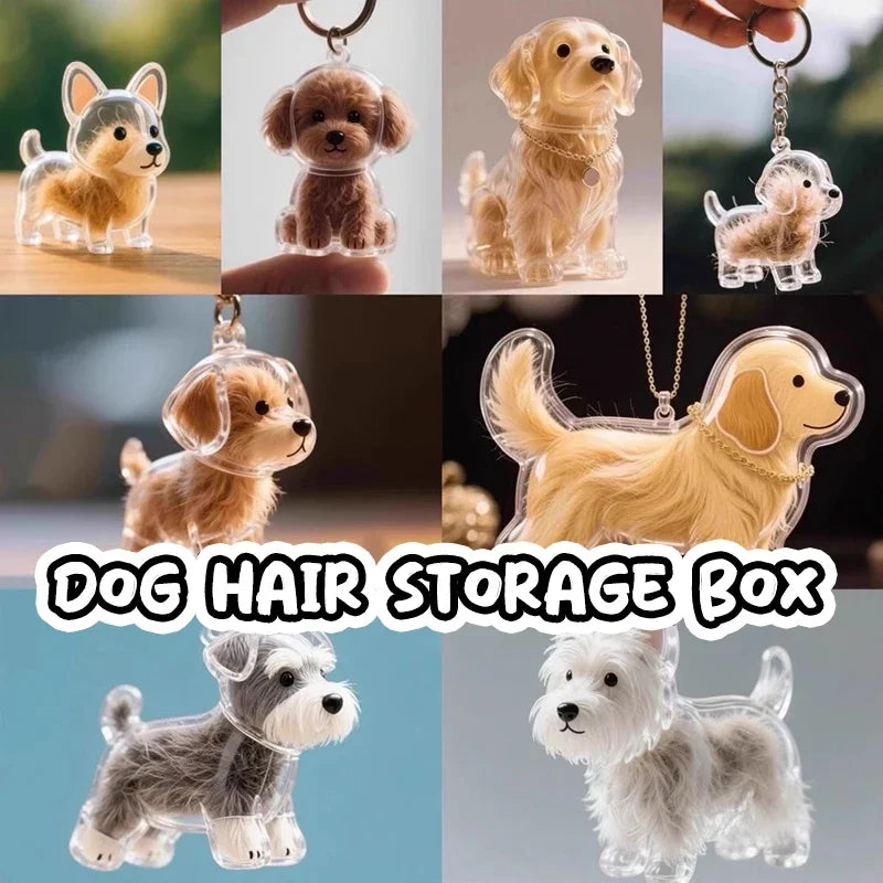 Pet's Dog Fur Container DIY Pendant Keychain Decor Pet Lovers Home Display Gifts Clear Puppy Hair Memorial Keepsake Capsule