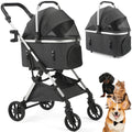 Pet Stroller with 4 Wheels Foldable Pet Travel Carrier for Small/Medium Dogs Cats up to 50lbs Detachble Portable Pet Storage Bag