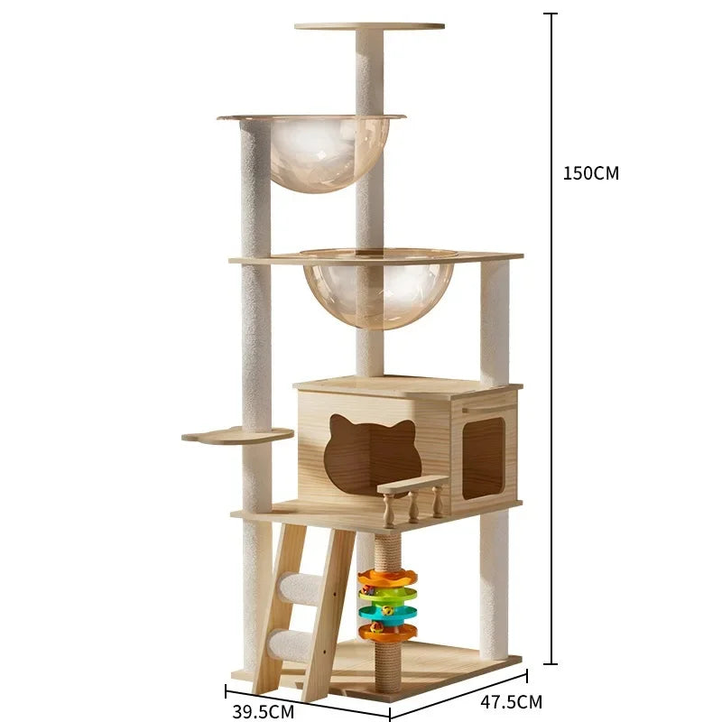 Cat climbing frame, cat villa, cat nest, cat scratching board, cat tree, pet cat toy, pet spacecraft, universal for all seasons