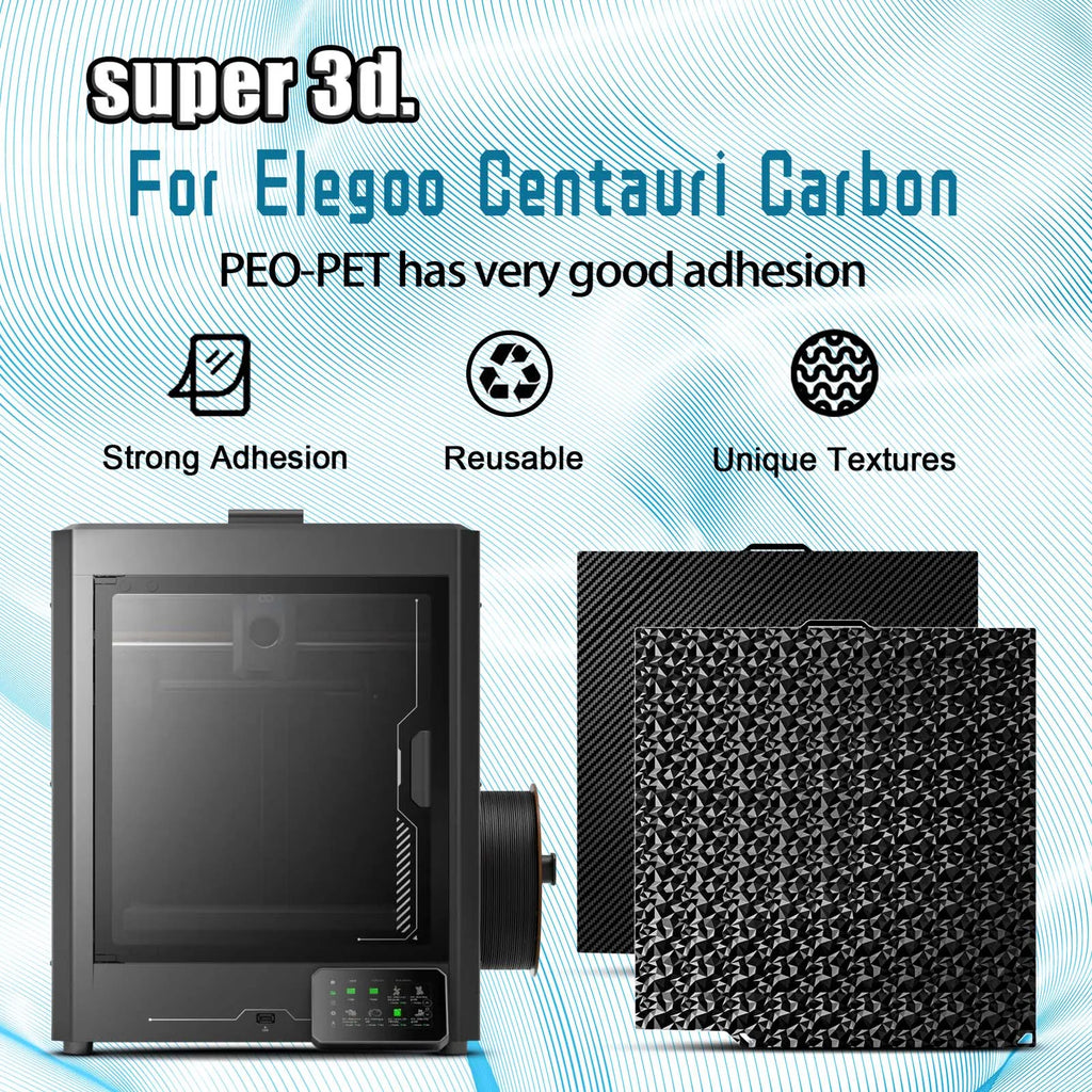 Elegoo Centauri Carbon Build Plate Smooth PEO Sheet PET Carbon Fiber Heatbed Spring Steel Sheet Plate 3D Printer Accessory Parts