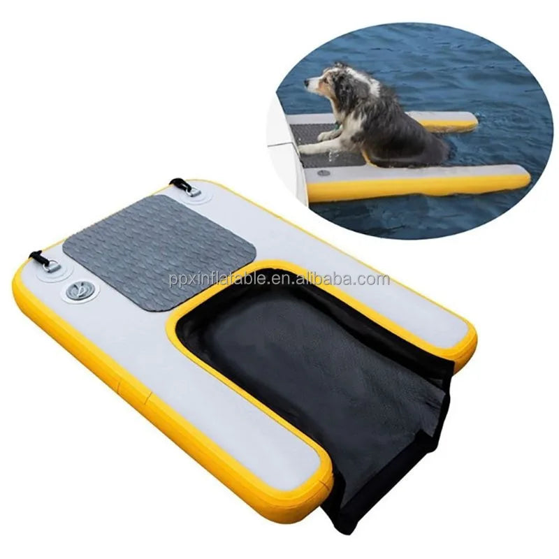 Dog Use Inflatable Pup Plank Water Ramp Dock Pet Use Inflatable Water Floating Air Dock Platform