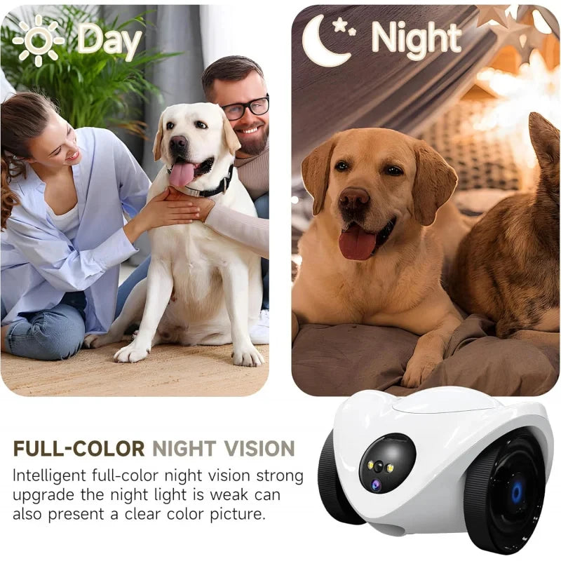 2026 Pet Camera Treat Dispenser, Movable Robot Cam for Dogs Cats, 1080P Indoor Security, 2-Way Talk, 2.4GHz WiFi Only