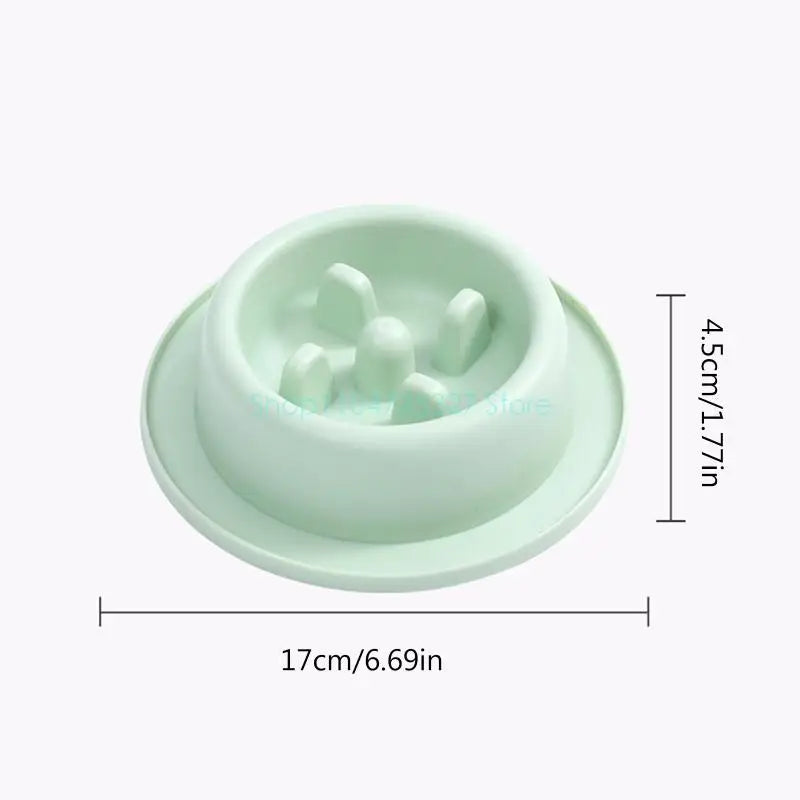 Dog Slow Feeder Bowl Non Slip Fun Plastic Round Dish Bloat Stop Pet Bowls，Slow Eating Pet Round Bowl Easy to Clean