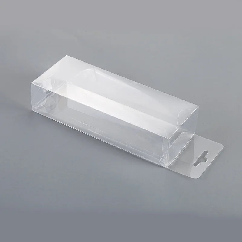 50pcs Transparent Boxes PVC Gift Packaging Box Party Supplies Perforated Top DIY Plastic PET Display