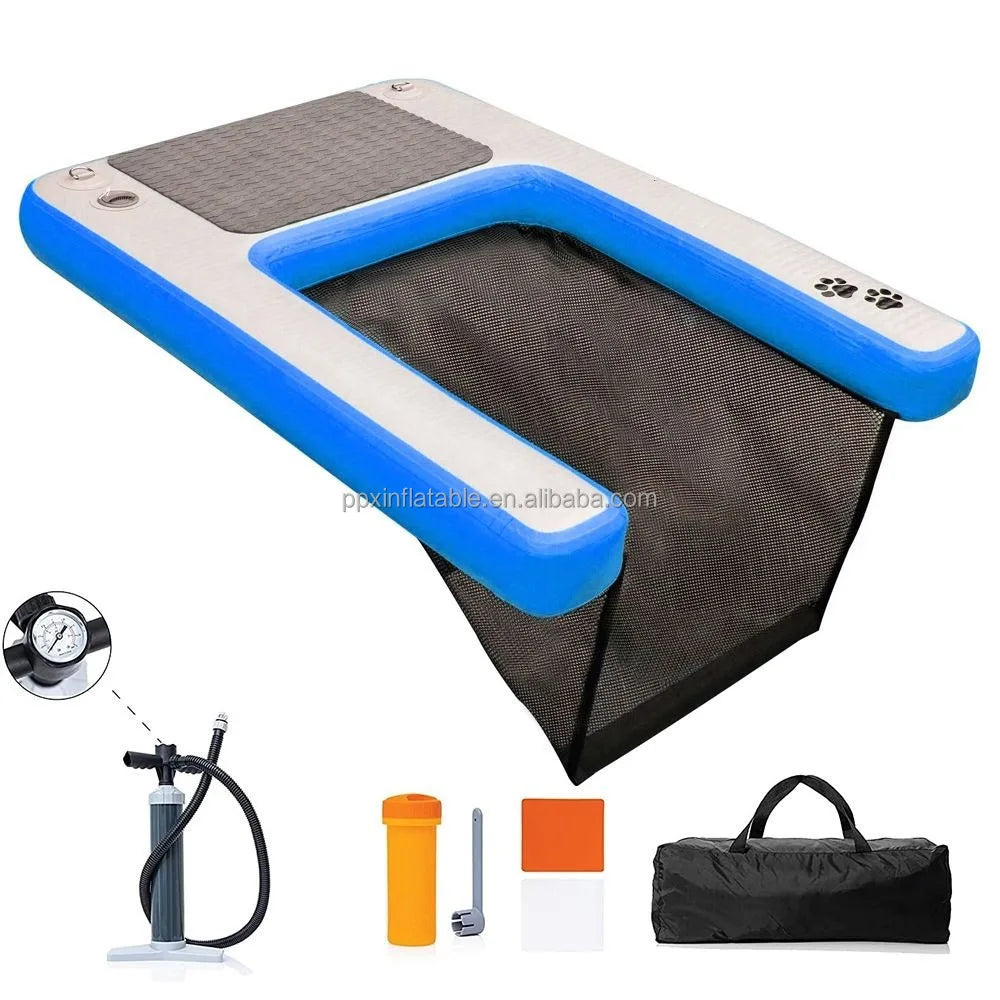 Dog Use Inflatable Pup Plank Water Ramp Dock Pet Use Inflatable Water Floating Air Dock Platform