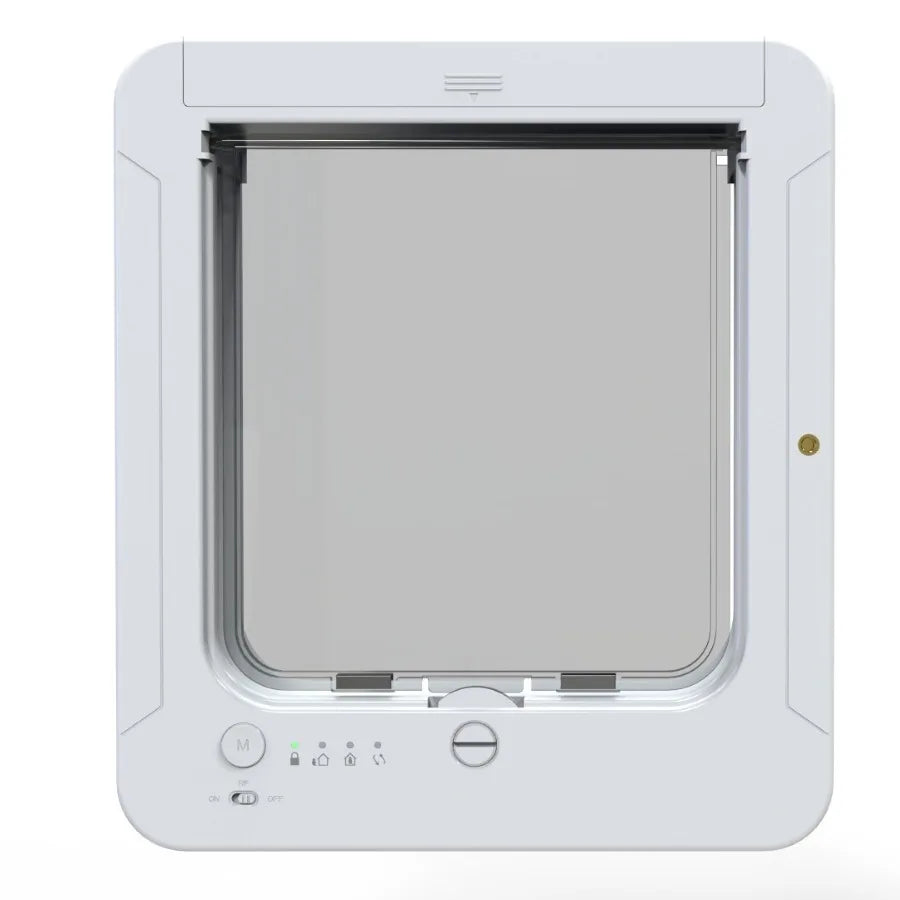 Smart Silent Electric Pet Door for Cats and Dogs Free Passage with Chip Recognition Suitable for Glass, Iron, and Wooden Doors