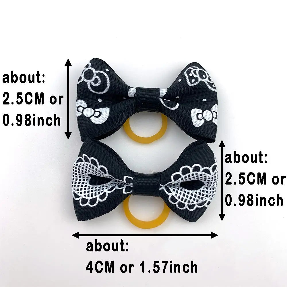 Set Cute Pet Hair Bows Small Dogs Hair Accessories Rubber Bands Puppy Mix Colours Decorate Wholesale Supplier 5/10/30/50/100 Pcs