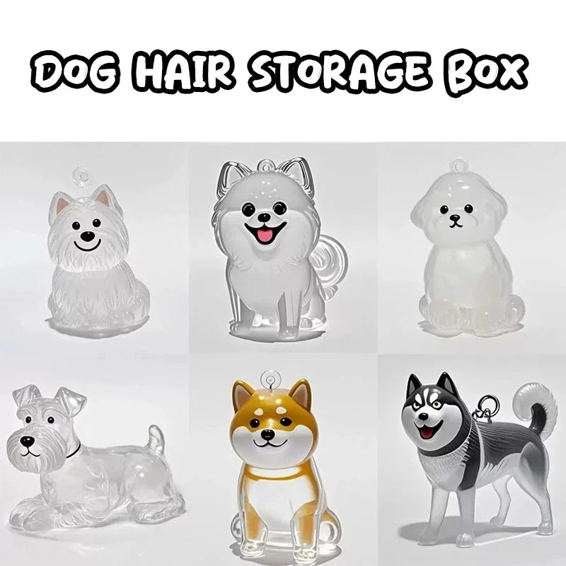 Pet's Dog Fur Container DIY Pendant Keychain Decor Pet Lovers Home Display Gifts Clear Puppy Hair Memorial Keepsake Capsule