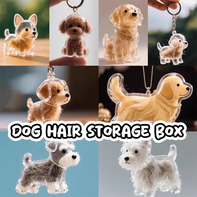 Pet's Dog Fur Container DIY Pendant Keychain Decor Pet Lovers Home Display Gifts Clear Puppy Hair Memorial Keepsake Capsule