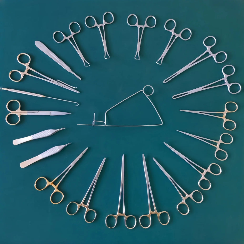Set of surgical instruments, pet surgical instruments Sterilization instruments for cats and dogs, sterilization instruments