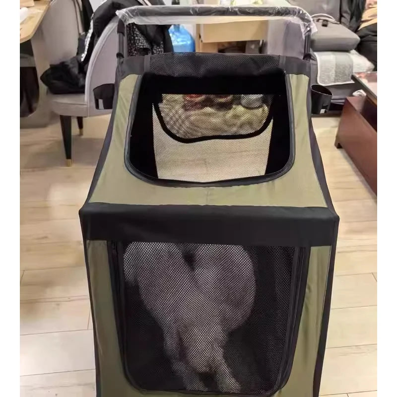 Portable Foldable Multi-functional Scooter for Large Dog Pet Carts Elderly Dog Walkers Convenient Multiple Pet Transport