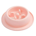 Dog Slow Feeder Bowl Non Slip Fun Plastic Round Dish Bloat Stop Pet Bowls，Slow Eating Pet Round Bowl Easy to Clean