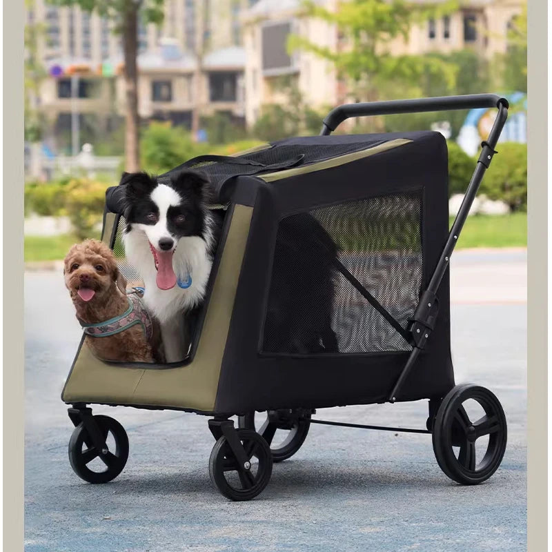 Portable Foldable Multi-functional Scooter for Large Dog Pet Carts Elderly Dog Walkers Convenient Multiple Pet Transport