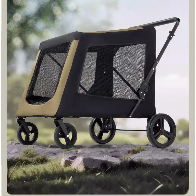 Portable Foldable Multi-functional Scooter for Large Dog Pet Carts Elderly Dog Walkers Convenient Multiple Pet Transport
