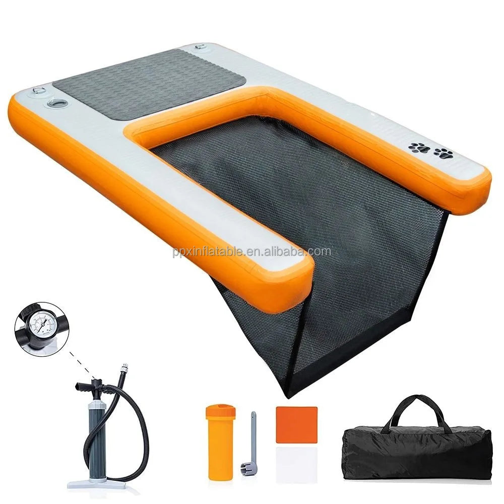 Dog Use Inflatable Pup Plank Water Ramp Dock Pet Use Inflatable Water Floating Air Dock Platform